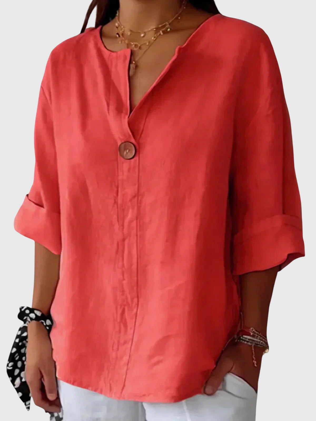 Gemma Chic Comfort Linen Blouse For Everyday Style by Selouva
