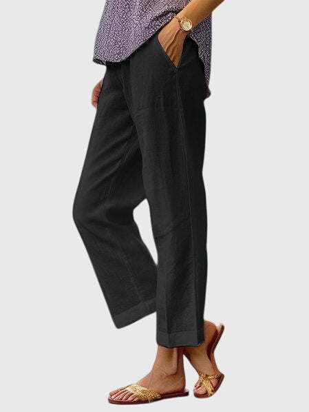 Elaine Elegant Linen Pants For Women Tailored Comfort by Selouva