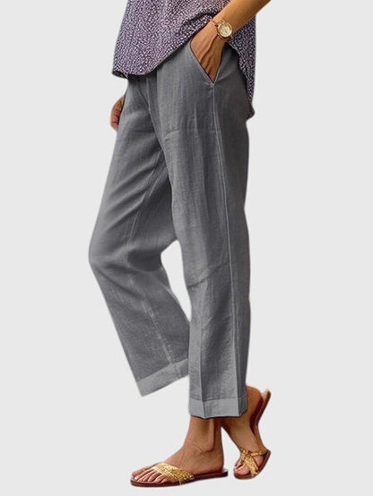 Elaine Elegant Linen Pants For Women Tailored Comfort by Selouva