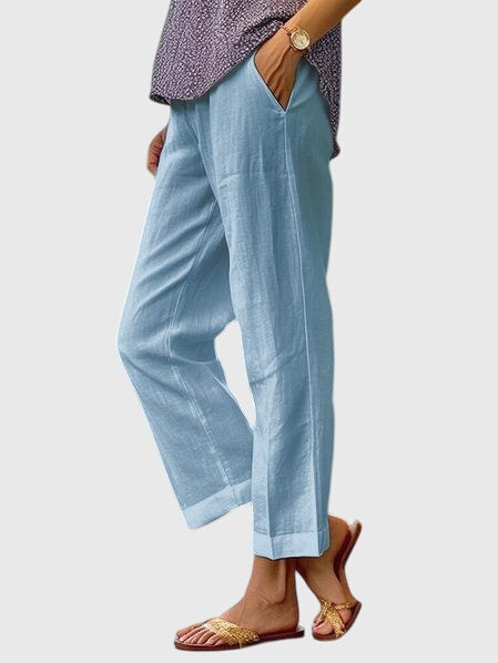Elaine Elegant Linen Pants For Women Tailored Comfort by Selouva