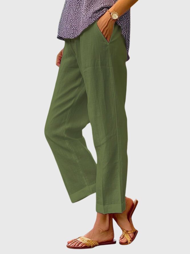 Elaine Elegant Linen Pants For Women Tailored Comfort by Selouva