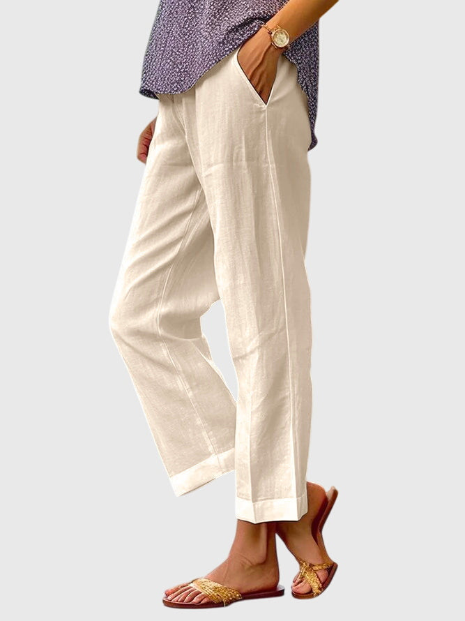 Elaine Elegant Linen Pants For Women Tailored Comfort by Selouva