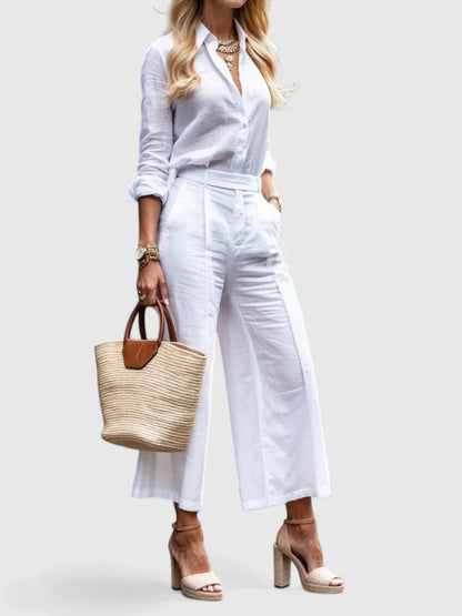 Women's Linen Set with Relaxed Fit by Selouva