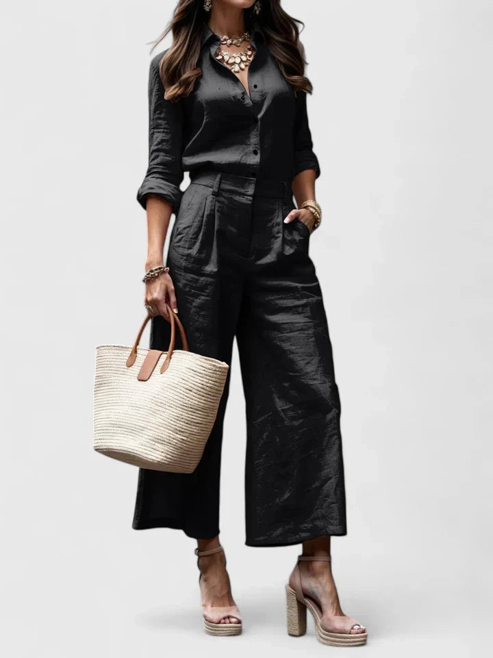 Women's Linen Set with Relaxed Fit by Selouva