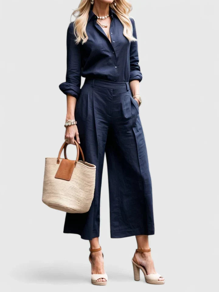 Women's Linen Set with Relaxed Fit by Selouva