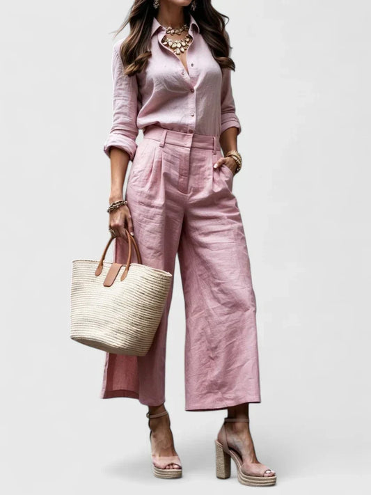 Women's Linen Set with Relaxed Fit by Selouva