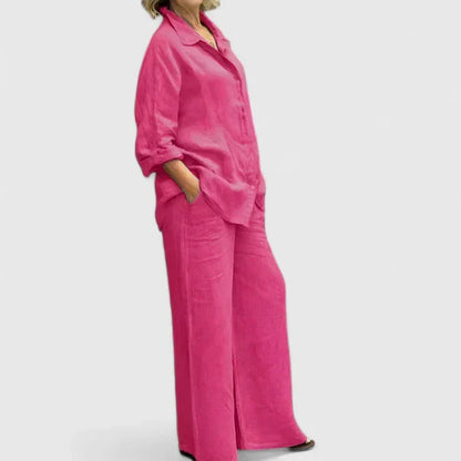 Women's Linen Set with Wide Leg by Selouva