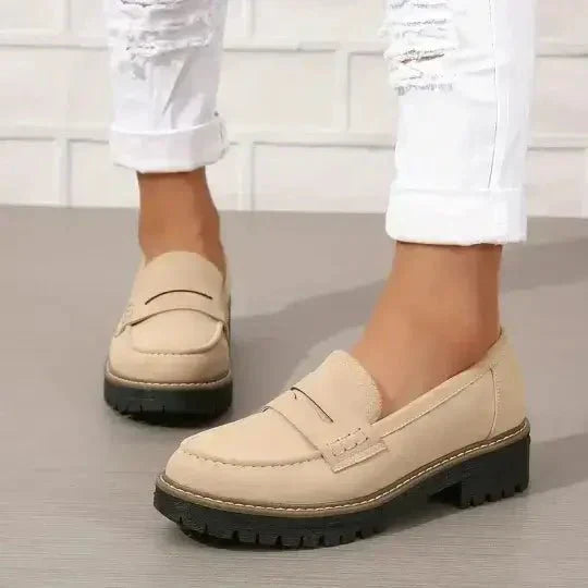 Nadya Comfortable Women Loafers Slip On Shoes With Lug Sole by Selouva