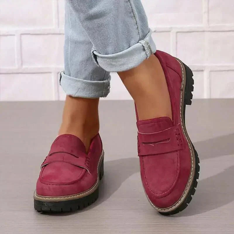 Nadya Comfortable Women Loafers Slip On Shoes With Lug Sole by Selouva