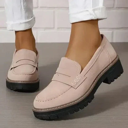 Nadya Comfortable Women Loafers Slip On Shoes With Lug Sole by Selouva