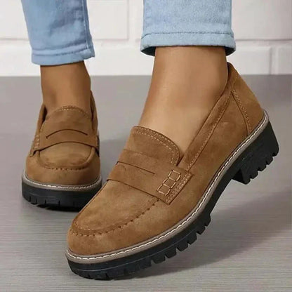 Nadya Comfortable Women Loafers Slip On Shoes With Lug Sole by Selouva