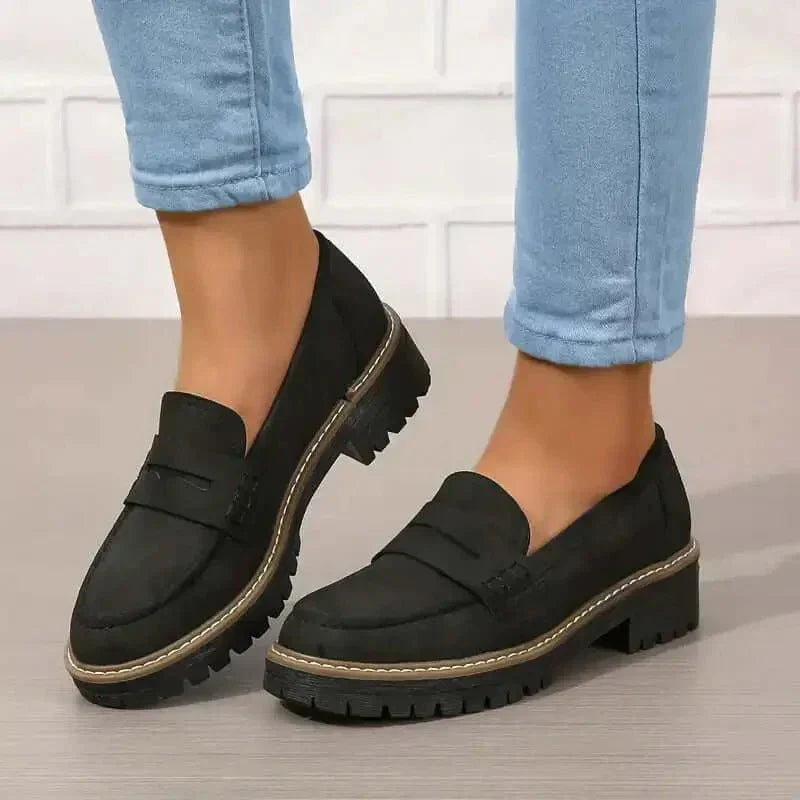 Nadya Comfortable Women Loafers Slip On Shoes With Lug Sole by Selouva