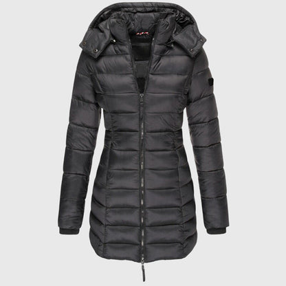 Women's Long Down Jacket with Weather Hood for Winter by Selouva