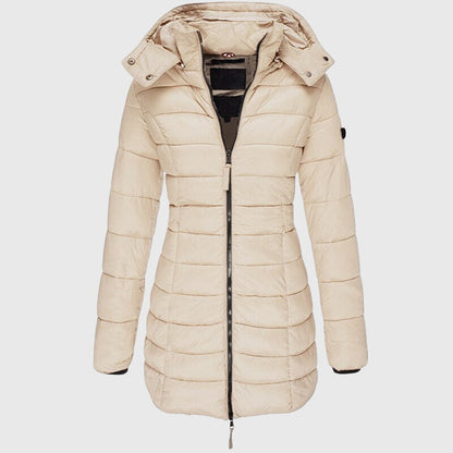 Women's Long Down Jacket with Weather Hood for Winter by Selouva