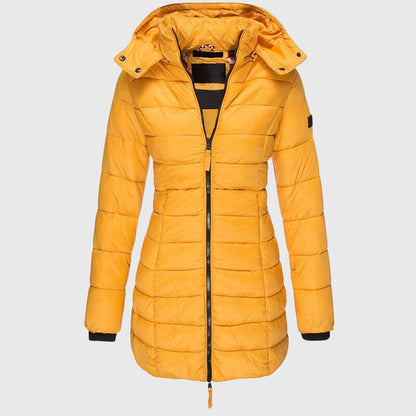 Women's Long Down Jacket with Weather Hood for Winter by Selouva