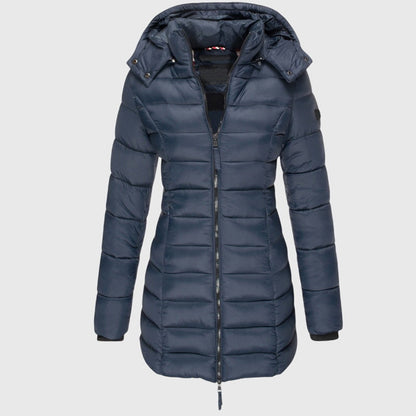 Women's Long Down Jacket with Weather Hood for Winter by Selouva