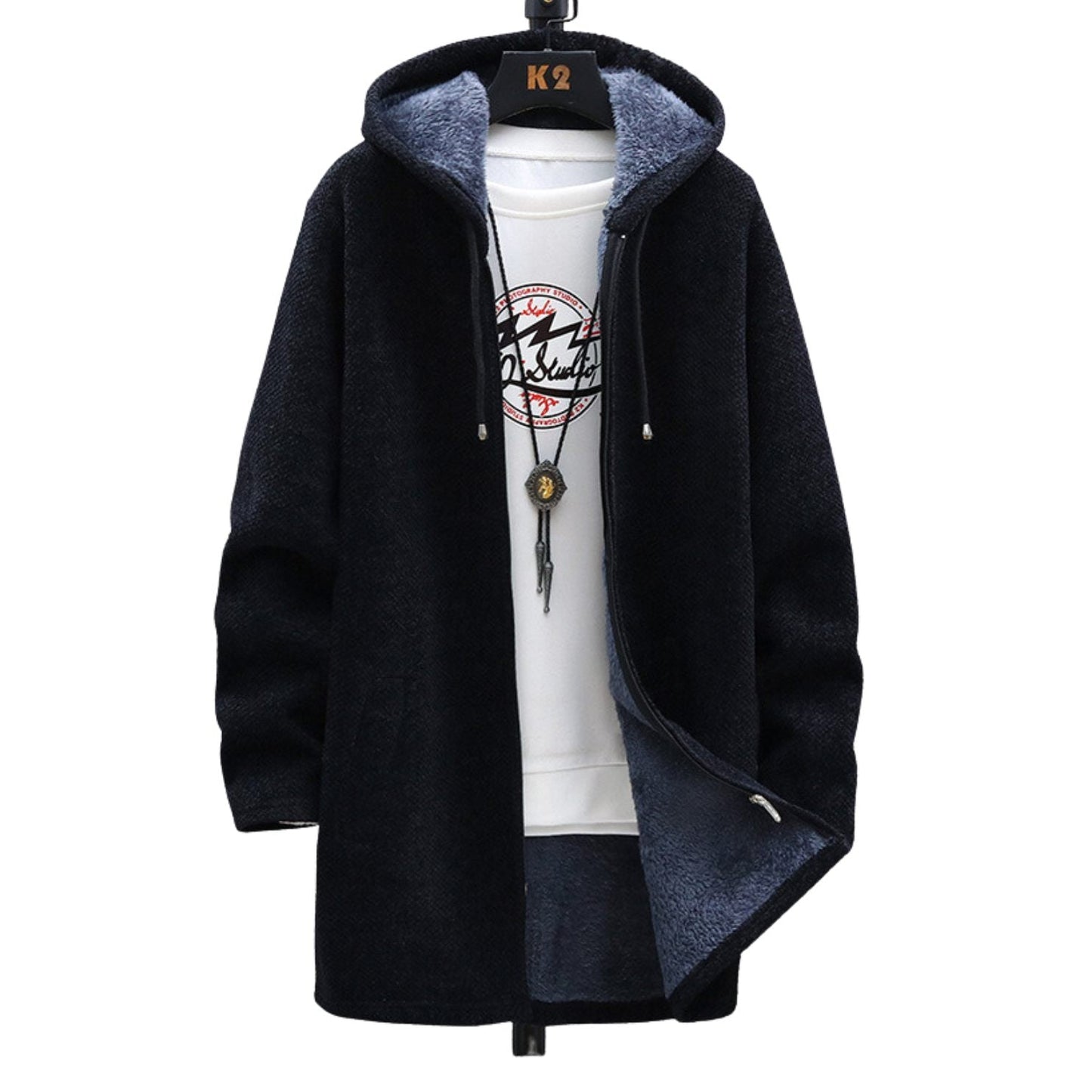Rosie Longline Zip Hoodie With Cozy Fleece Lining For Warmth by Selouva