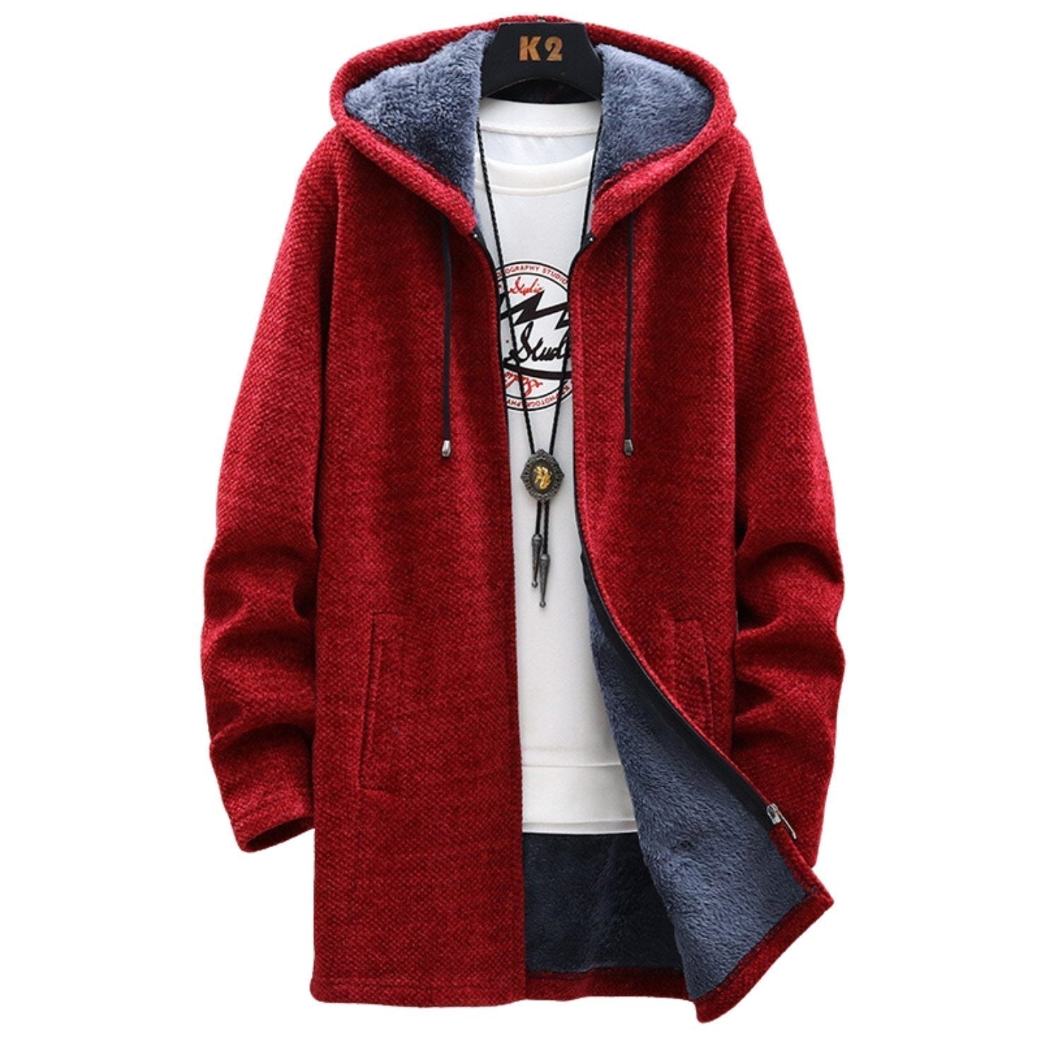 Rosie Longline Zip Hoodie With Cozy Fleece Lining For Warmth by Selouva