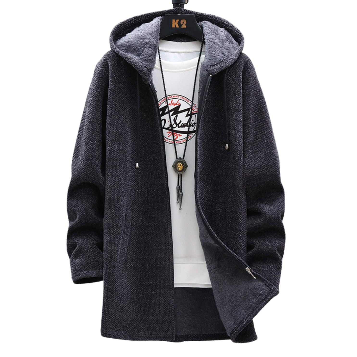 Rosie Longline Zip Hoodie With Cozy Fleece Lining For Warmth by Selouva