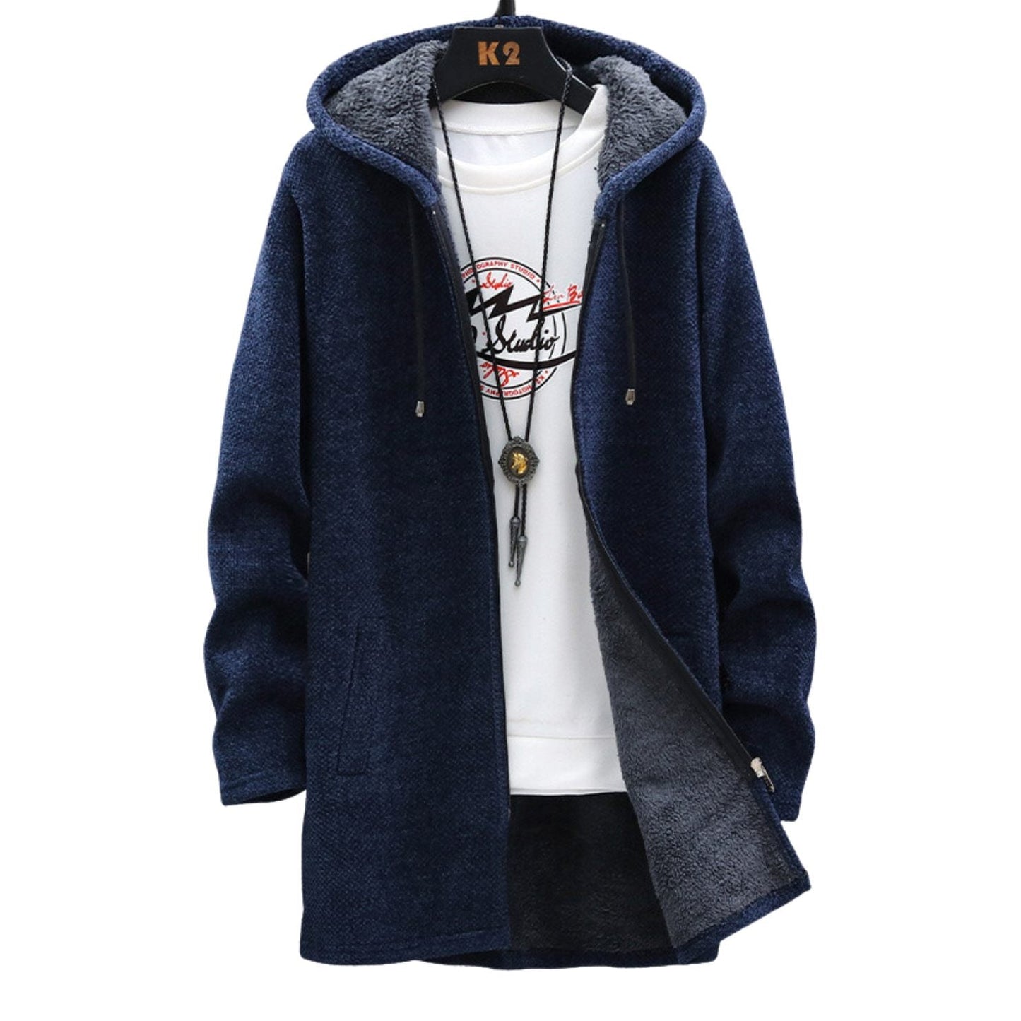 Rosie Longline Zip Hoodie With Cozy Fleece Lining For Warmth by Selouva