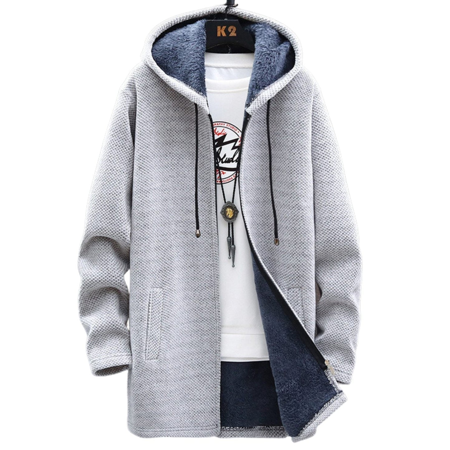 Rosie Longline Zip Hoodie With Cozy Fleece Lining For Warmth by Selouva