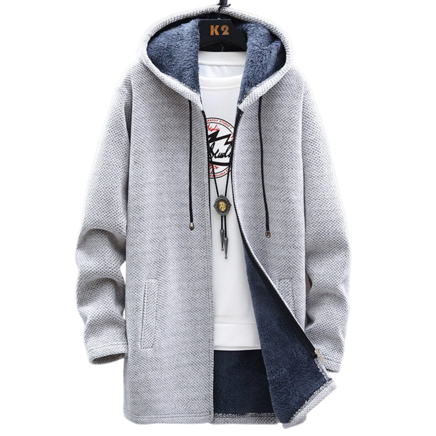 Rosie Longline Zip Hoodie With Cozy Fleece Lining For Warmth by Selouva