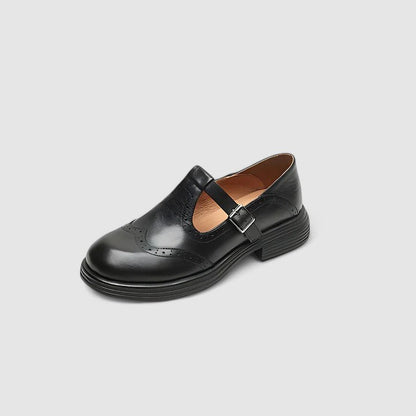 Daisi Elegant Mary Jane Shoes For Women Leather Buckle Comfort by Selouva