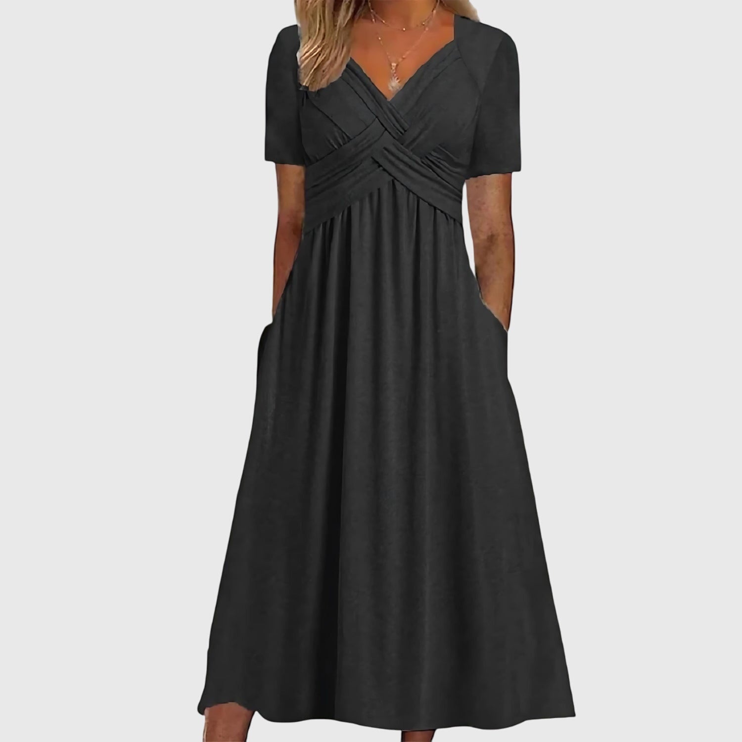 Viola Midi Dress With Tummy Control In Emerald Green by Selouva