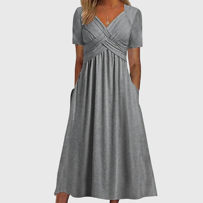 Viola Midi Dress With Tummy Control In Emerald Green by Selouva