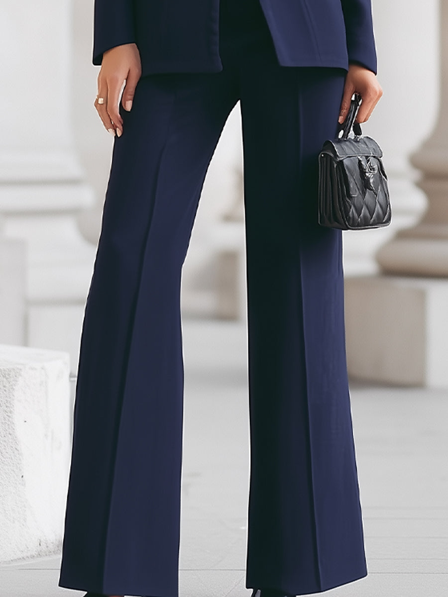 Women's Navy Blazer Set with Defined Waist by Selouva