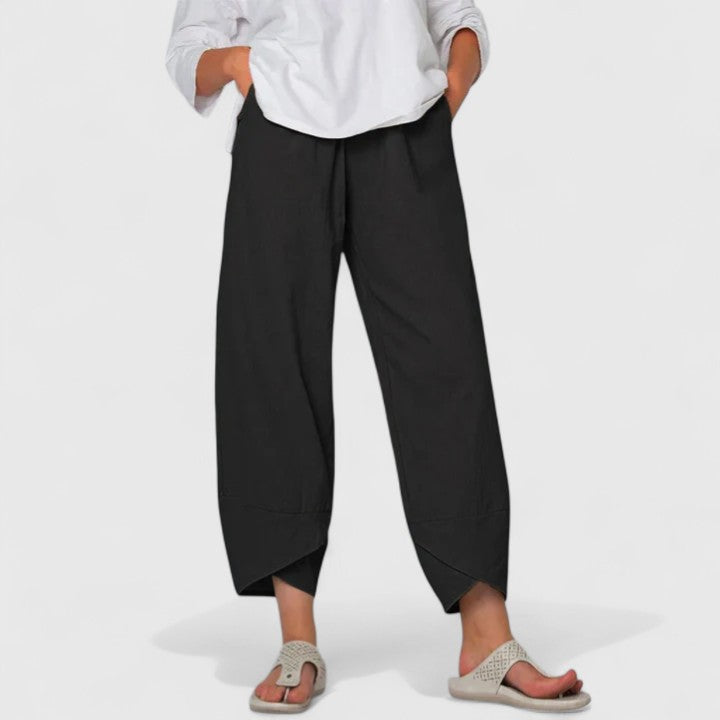 Prism Elegant Pants Vintage Inspired Wide Leg Navy Trousers For Everyday Comfort by Selouva