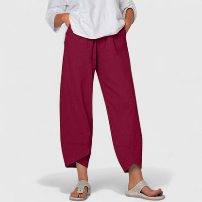 Prism Elegant Pants Vintage Inspired Wide Leg Navy Trousers For Everyday Comfort by Selouva