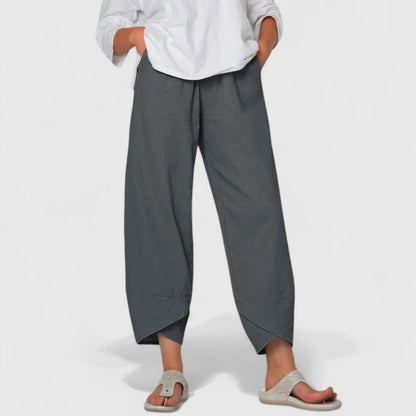 Prism Elegant Pants Vintage Inspired Wide Leg Navy Trousers For Everyday Comfort by Selouva