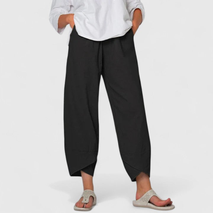 Prism Elegant Pants Vintage Inspired Wide Leg Navy Trousers For Everyday Comfort by Selouva