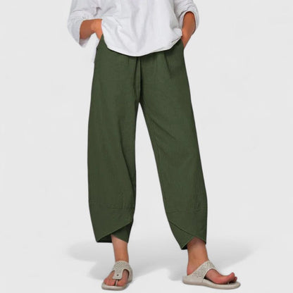 Prism Elegant Pants Vintage Inspired Wide Leg Navy Trousers For Everyday Comfort by Selouva