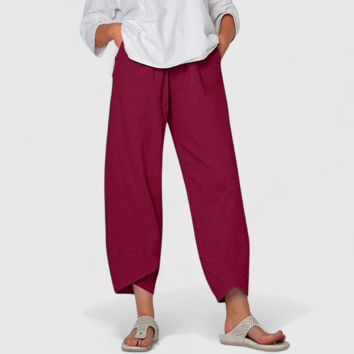 Prism Elegant Pants Vintage Inspired Wide Leg Navy Trousers For Everyday Comfort by Selouva
