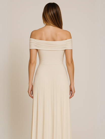 Bella | Women's Wedding Guest Pleated Maxi Dress by Selouva