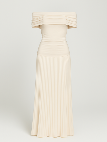 Bella | Women's Wedding Guest Pleated Maxi Dress by Selouva