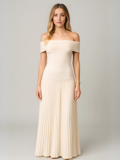 Bella | Women's Wedding Guest Pleated Maxi Dress by Selouva