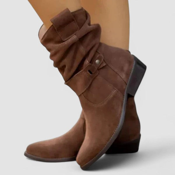 Eleanor Slouchy Suede Inspired Supportive Orthopedic Boots by Selouva