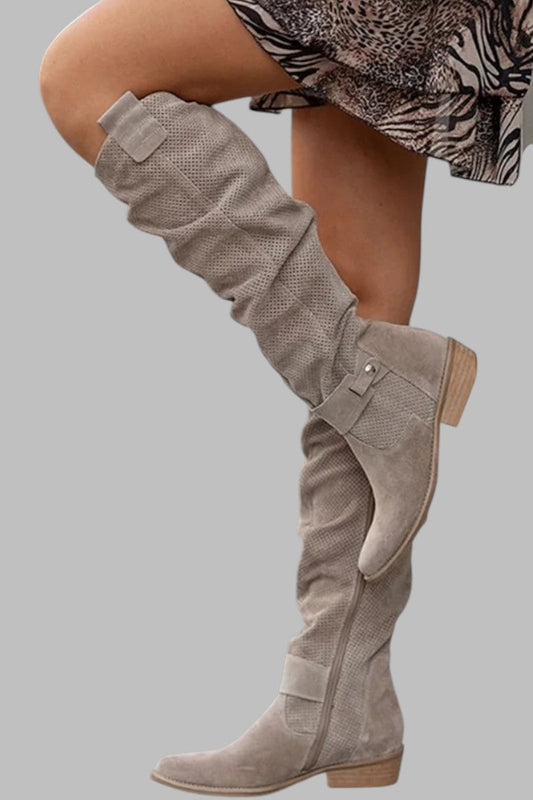 Vilma Suede Over The Knee Boots For Women Slouchy Chic Comfort by Selouva