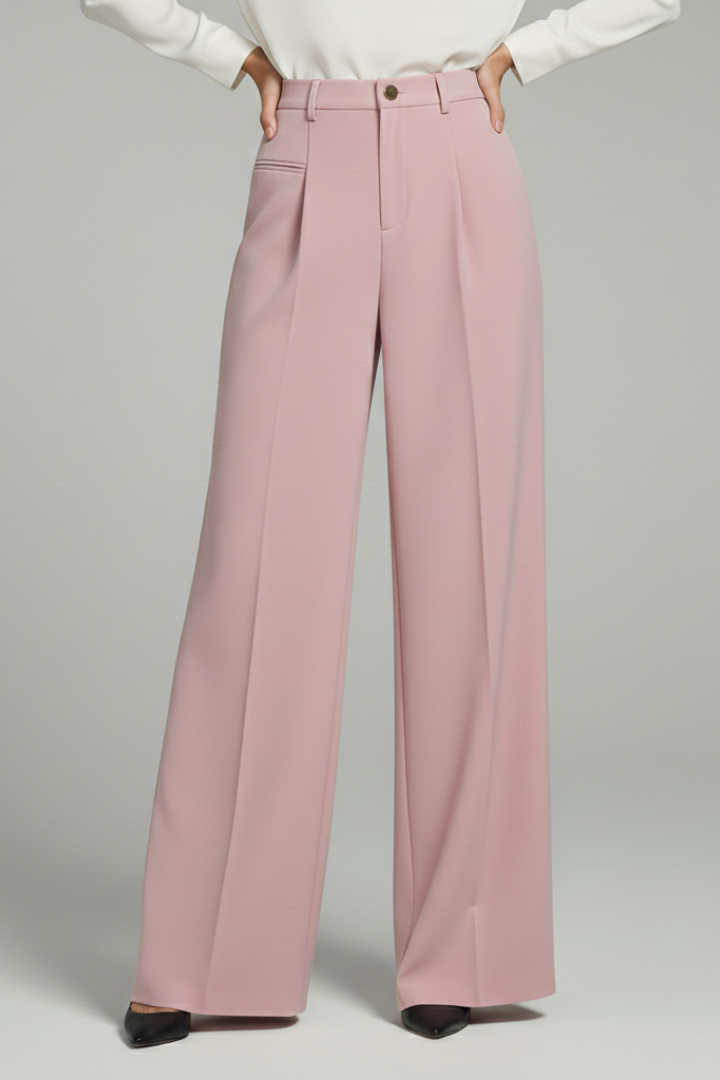 Blair Women's Palazzo Trousers With Front Pleats And Back Pockets by Selouva