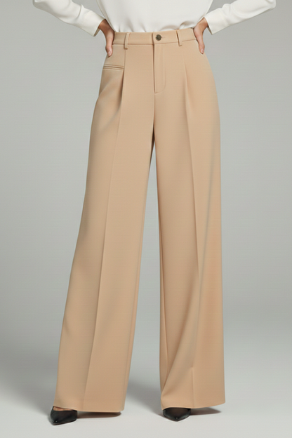 Blair Women's Palazzo Trousers With Front Pleats And Back Pockets by Selouva