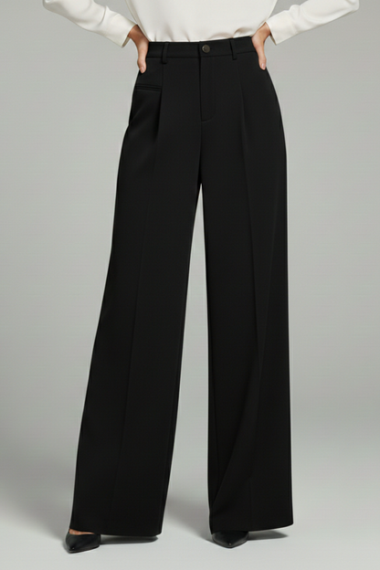 Blair Women's Palazzo Trousers With Front Pleats And Back Pockets by Selouva