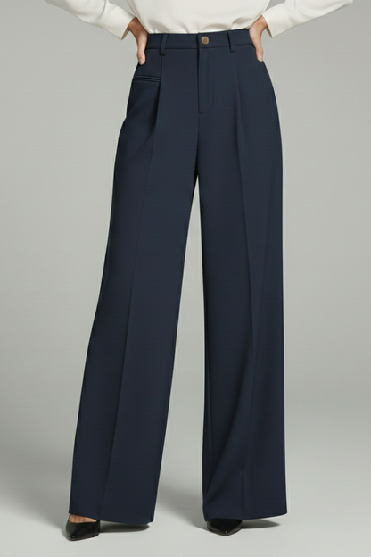 Blair Women's Palazzo Trousers With Front Pleats And Back Pockets by Selouva