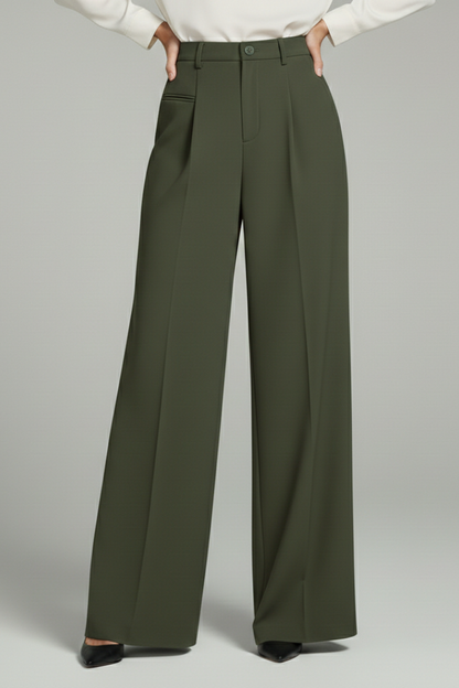 Blair Women's Palazzo Trousers With Front Pleats And Back Pockets by Selouva
