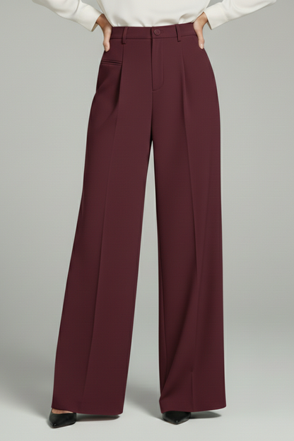 Blair Women's Palazzo Trousers With Front Pleats And Back Pockets by Selouva