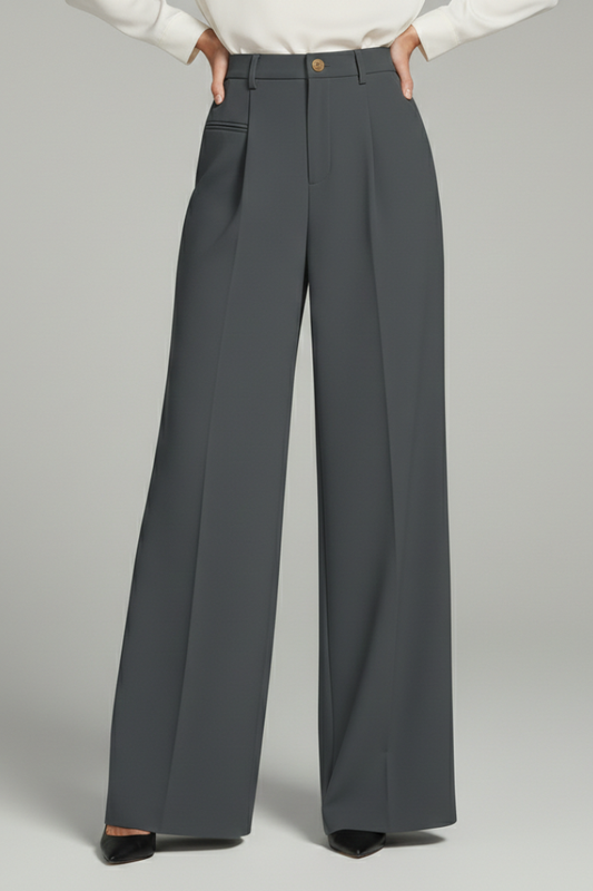 Blair Women's Palazzo Trousers With Front Pleats And Back Pockets by Selouva