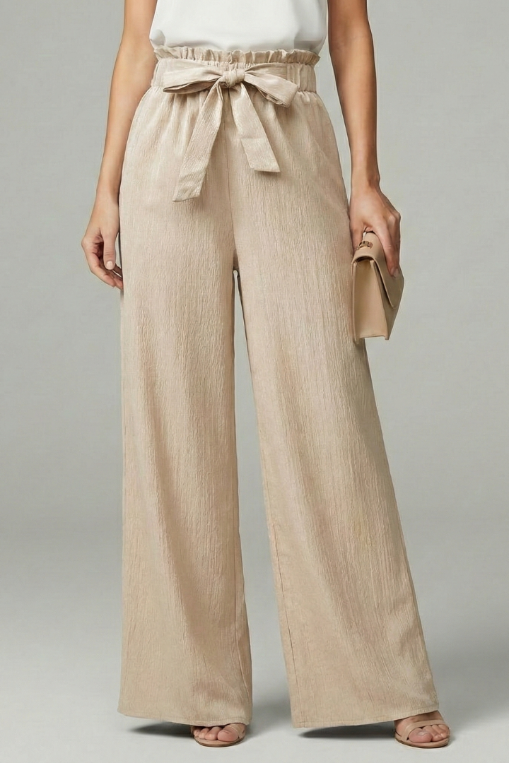 Daisy Womens Palazzo Trousers With Tie Belt And Wide Legs by Selouva