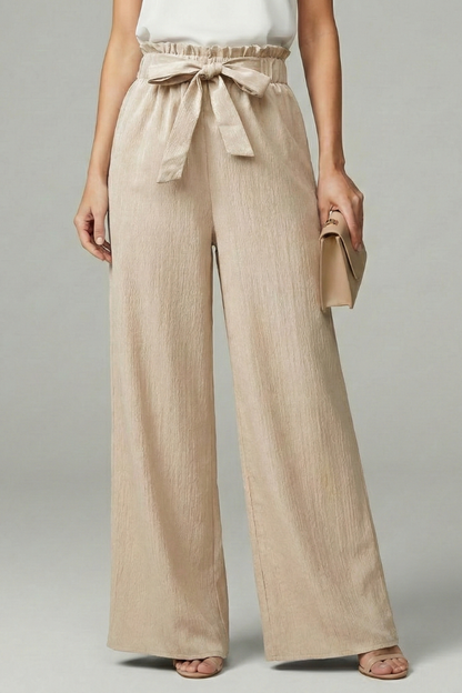 Daisy Womens Palazzo Trousers With Tie Belt And Wide Legs by Selouva